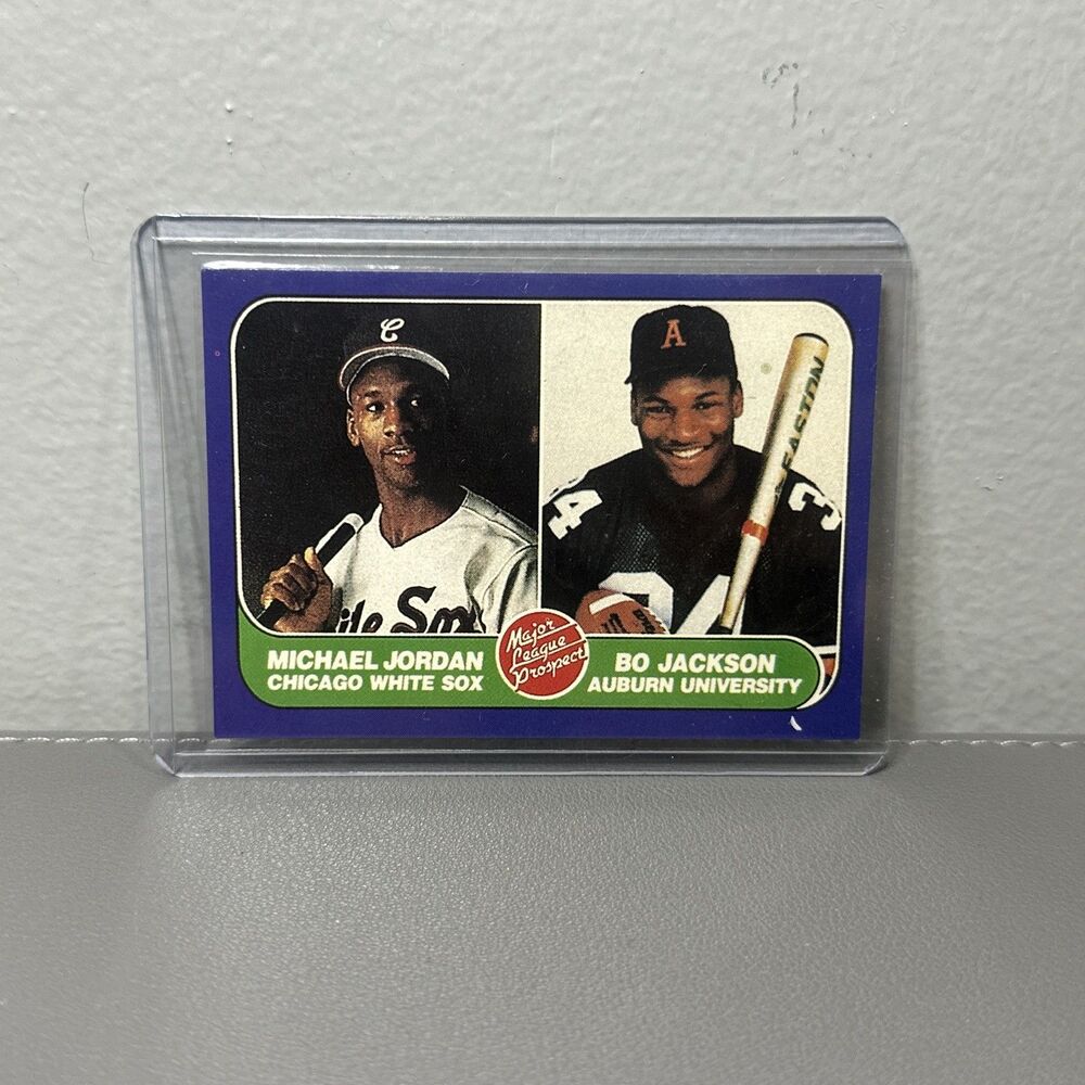 Michael Jordan/Bo Jackson 1986 Fleer Major League Prospects MLB Promo Card